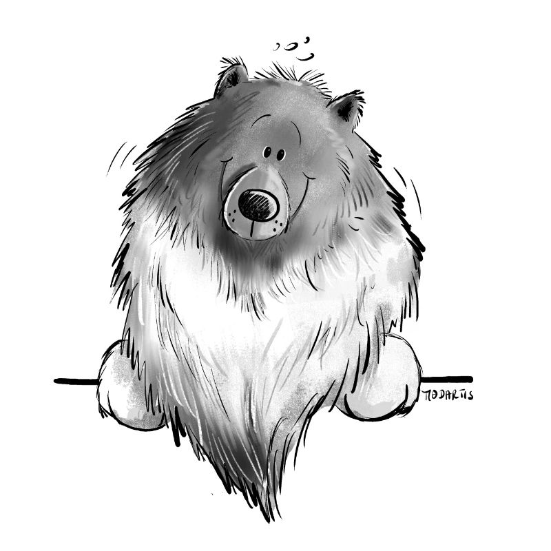 Cadeau drôle de chien de bande dessinée Wolfsspitz I