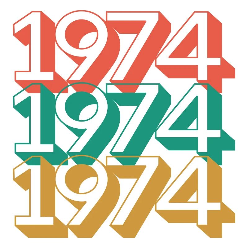 Retro 1974 Color Block Pattern