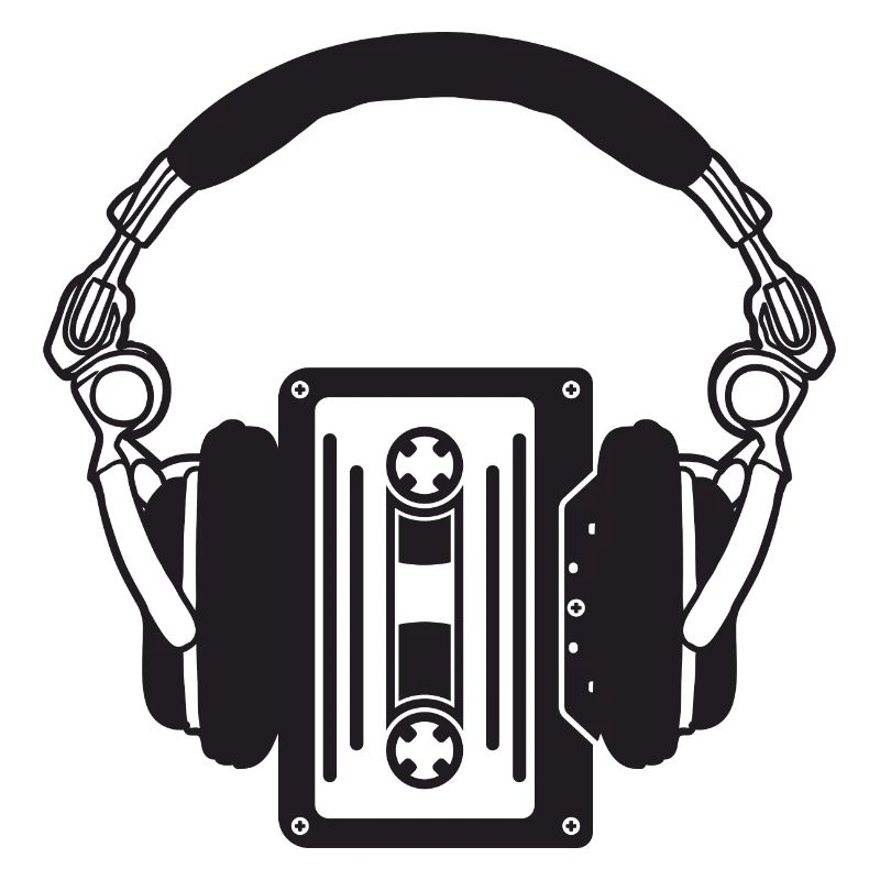 Casque rétro avec cassettes boho