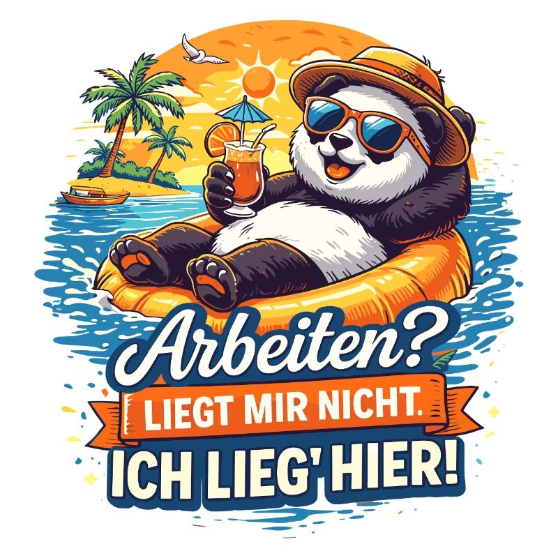 Vacances à la plage panda : travail ? Pas pour moi