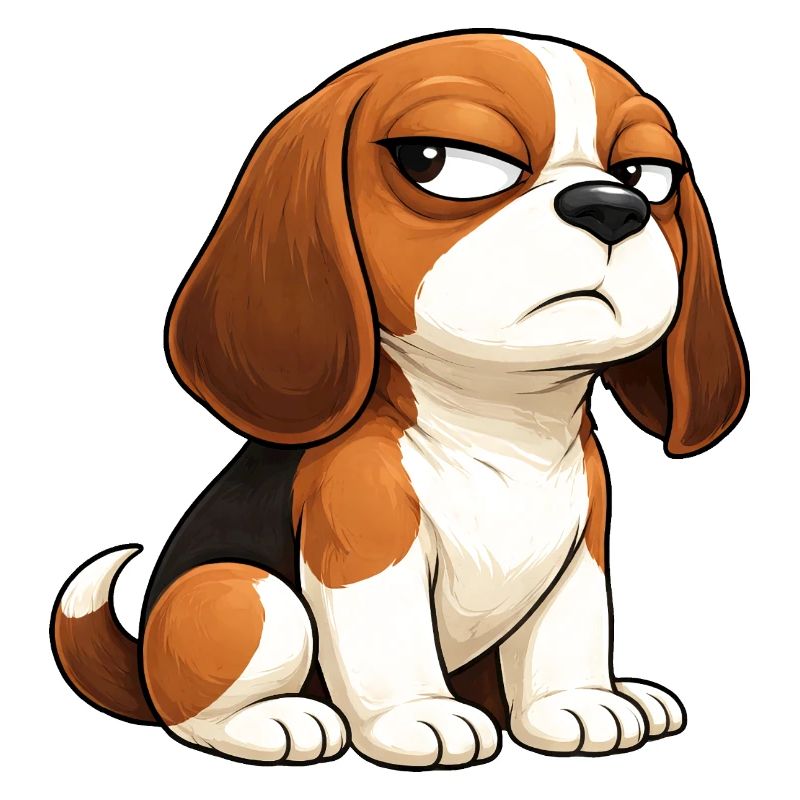 Arrogant Beagle Cartoon Hund Comic Eingeschnappt