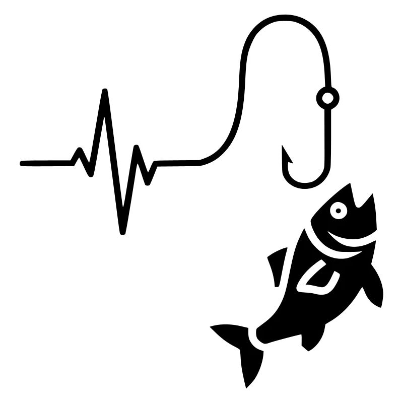 ECG Pulse Fish Silhouette