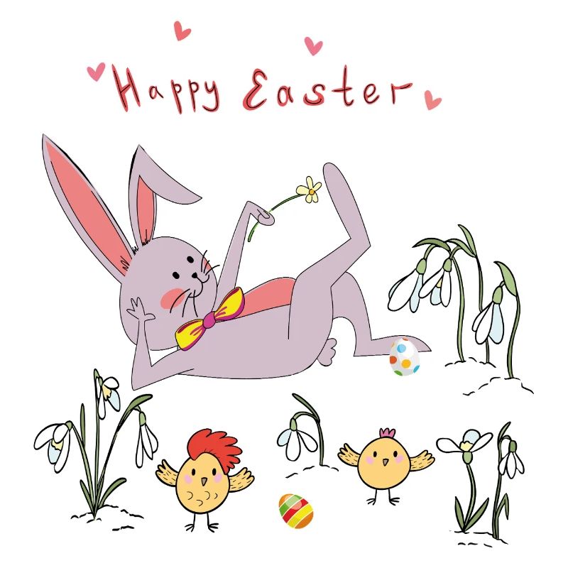 Easter bunny with chicks