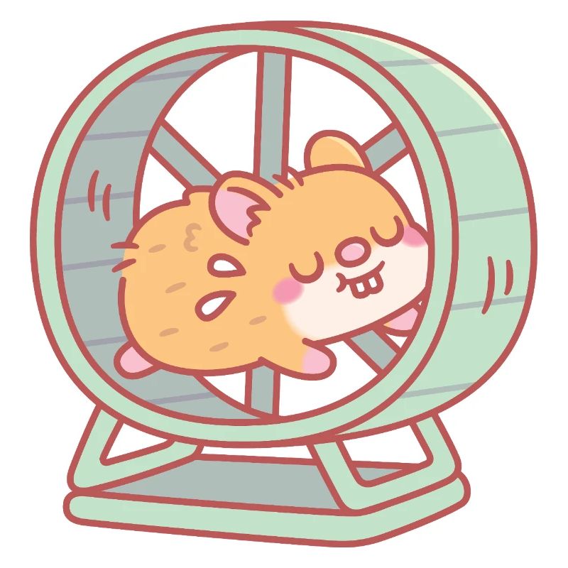 Mignon hamster courant sur une roue