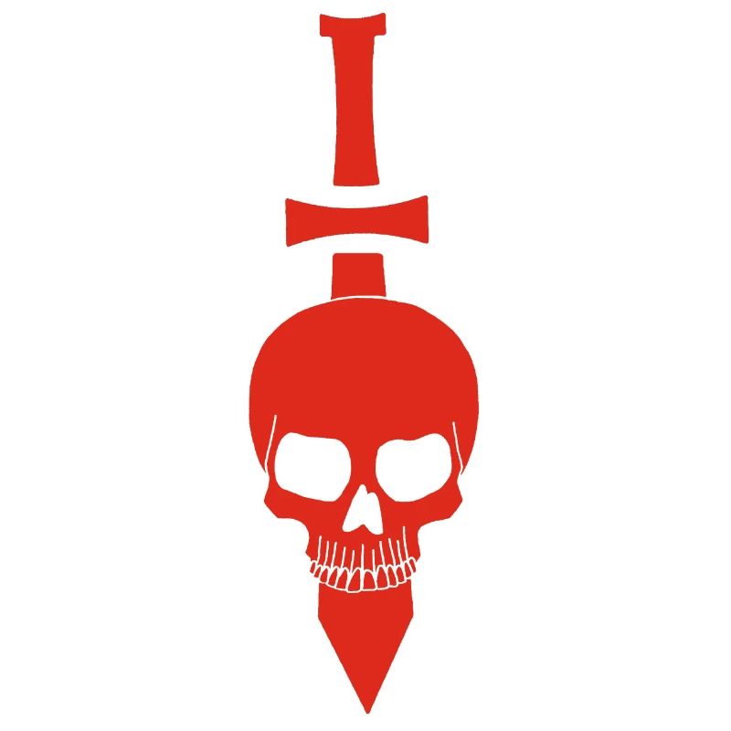 Crâne rouge et épée