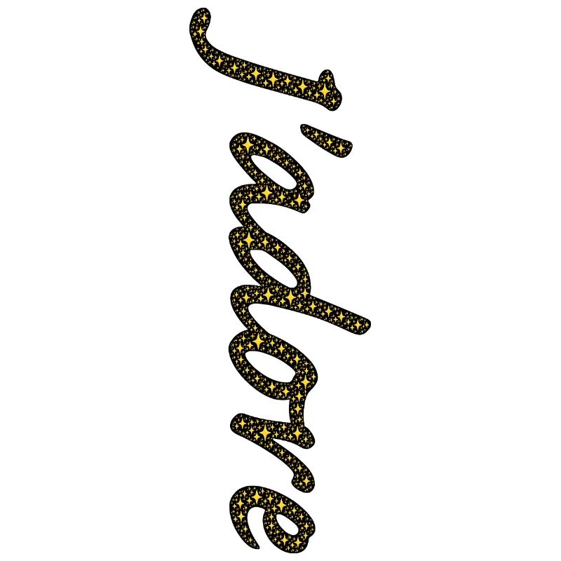 Traînée d'étoiles dorées cursive