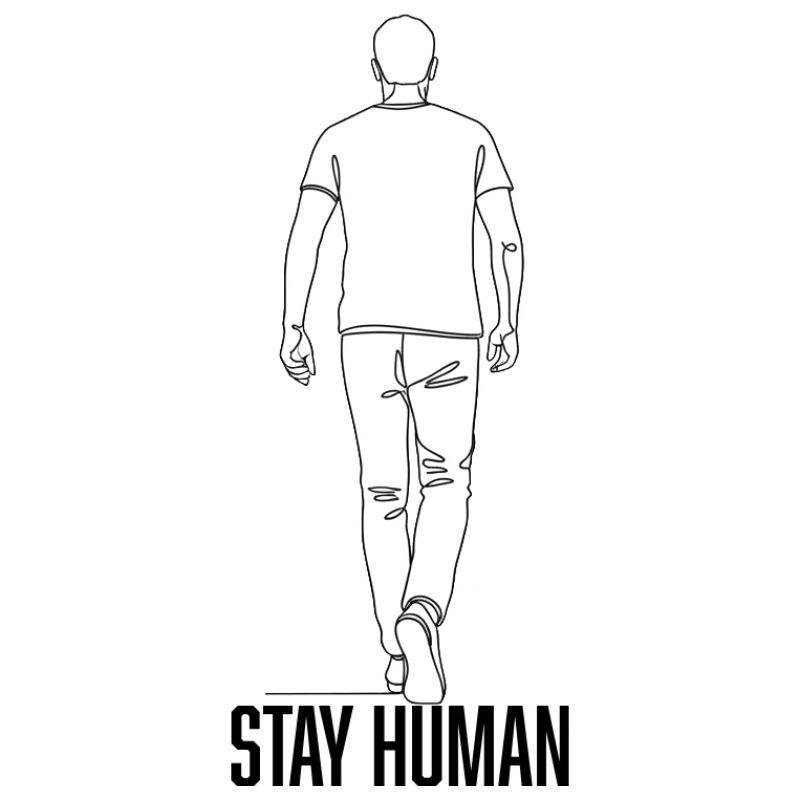 Linear back silhouette on clothes