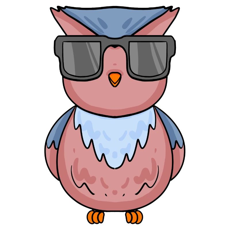 coole Eule mit Sonnenbrille
