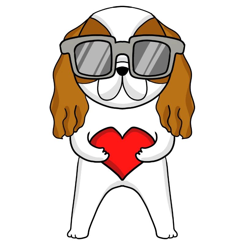 Cavalier King Charles Spaniel mit Sonnenbrille