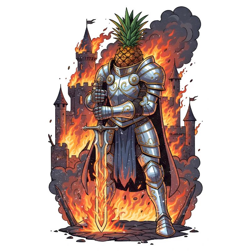 Le chevalier ananas dans le château de feu