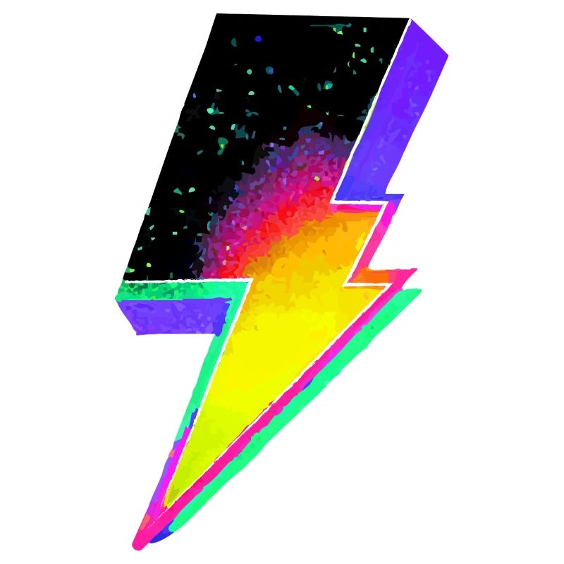 Neon-Regenbogen-Blitz-Emblem