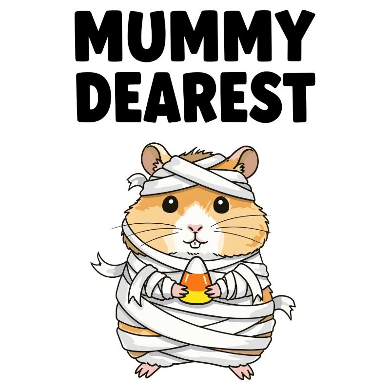 Mummy Dearest Hamster with Candy Corn