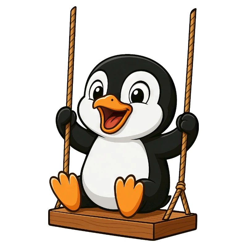 Ensemble de jeu balançoire pingouin mignon de dessin animé Amitié