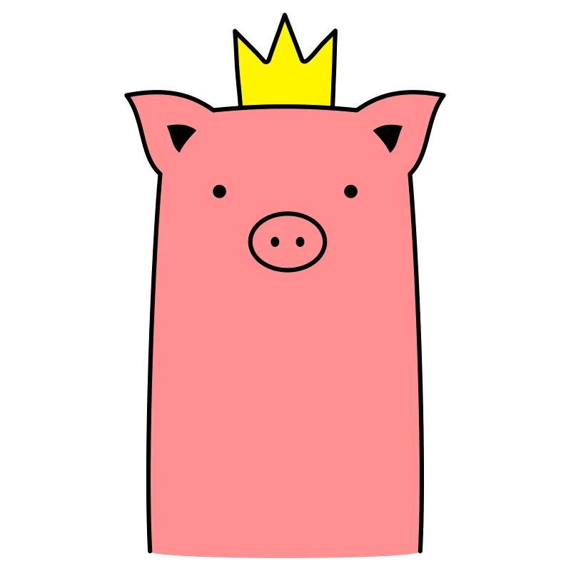 Sow piglet piggy with crown gift