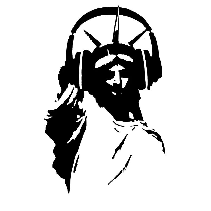 DJ Freiheitsstatue mit Kopfhörer