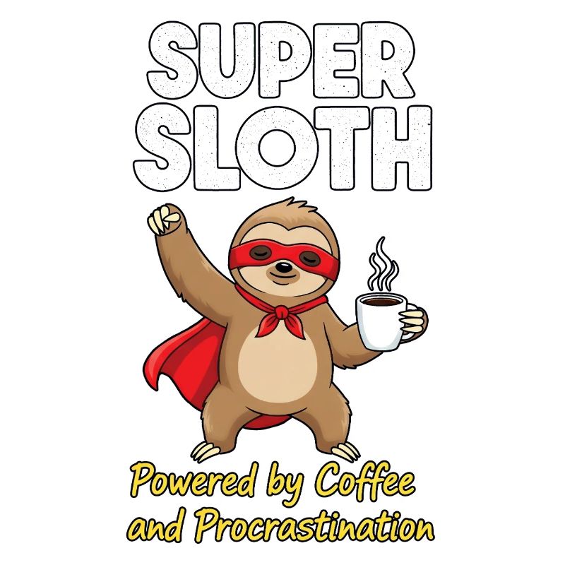 Super Sloth Held Coffee Cape
