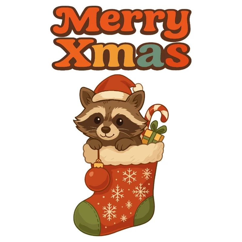 Raton laveur de Noël en bas