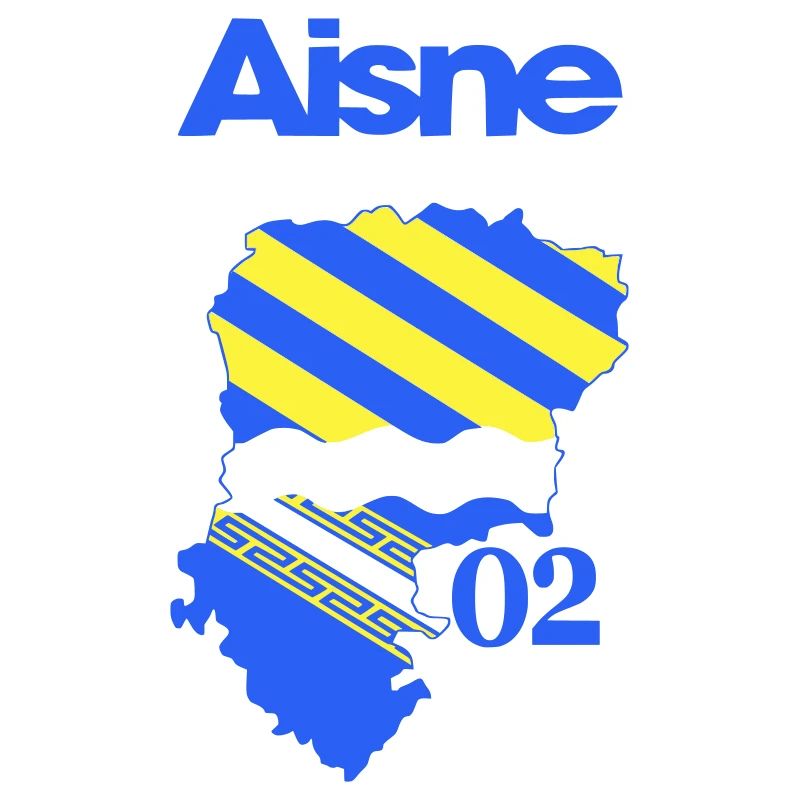 Carte Aisne Bleu Jaune 02