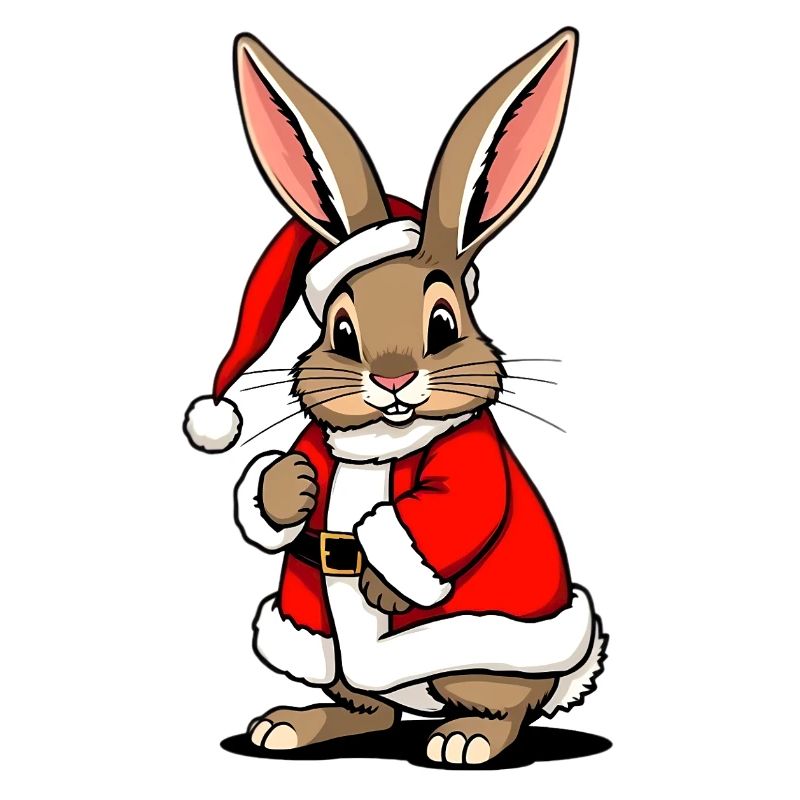 Lapin comme Père Noël à Noël