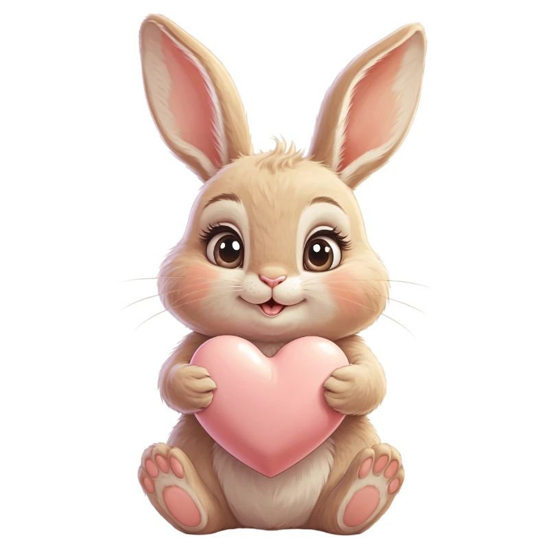Cuddly bunny with pink heart