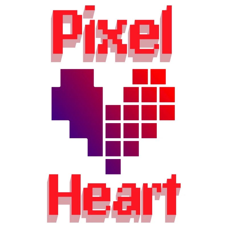 Pixel Retro Love Heart Gradient