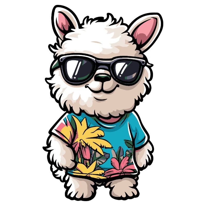 Alpaka Llama Comic Urlaub