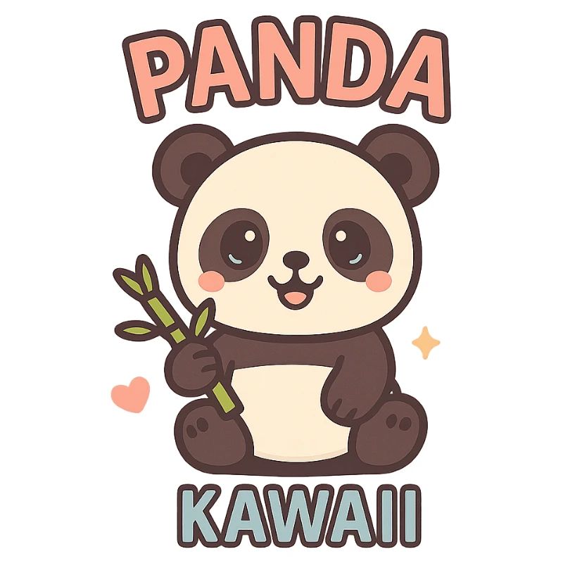 Panda Kawaii with Bamboo