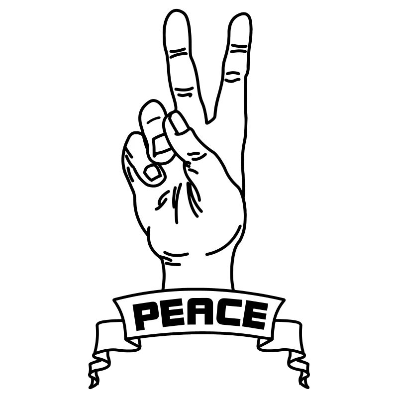 Hand gestures peace with peace text