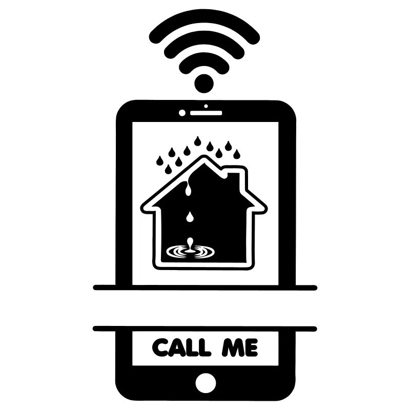 Rufen Sie mich Dachdeckertelefon im Falle eines Dachlecks an
