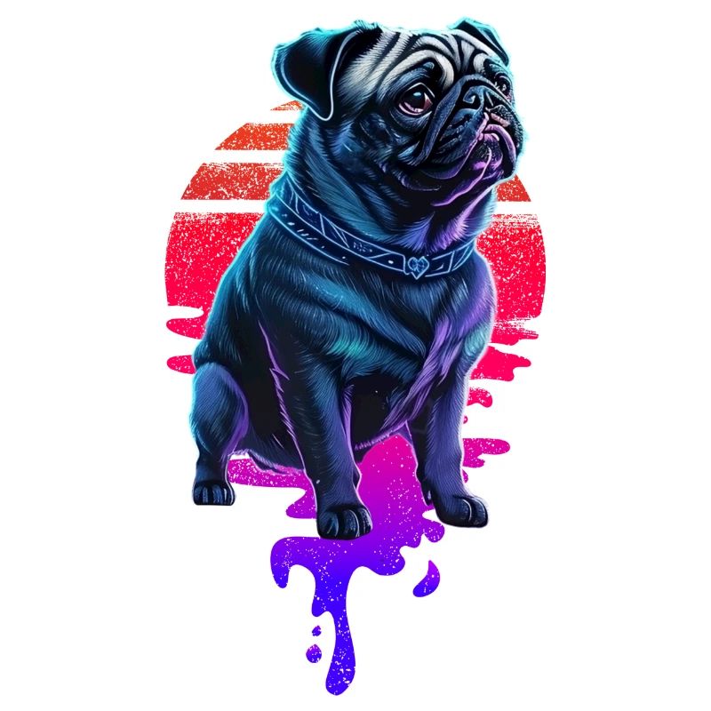 Rétro Carlin Chien Coucher de soleil