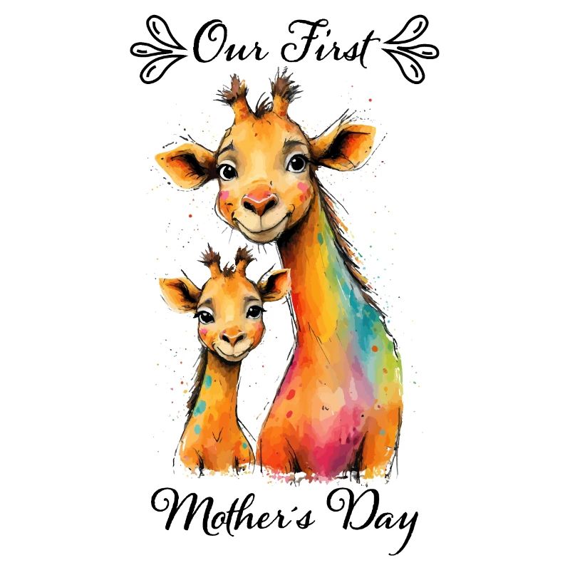 Erster Muttertag: Giraffen-Mama & Kind