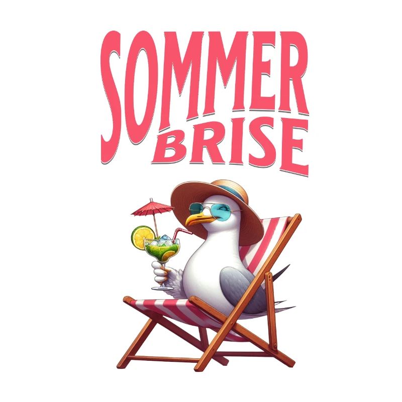 Sommerbrise - Möwe mit einem Cocktail 