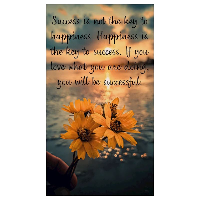 Citation de motivation avec des fleurs au coucher du soleil