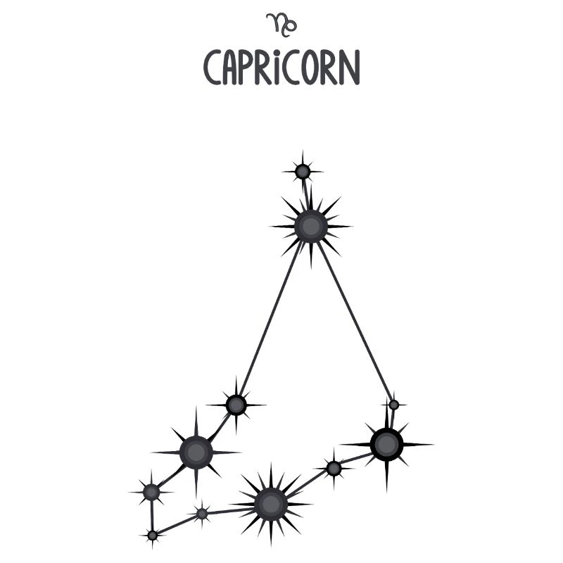 Steinbock Sternzeichen Sternbild Schwarz & Grau