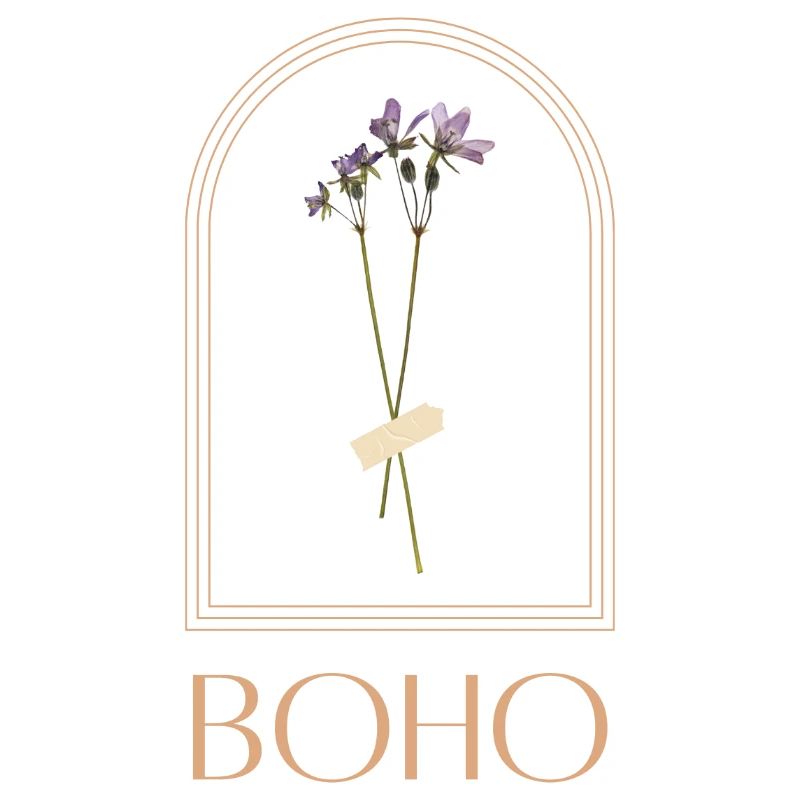 Bouquet de fleurs boho dans un cadre arche