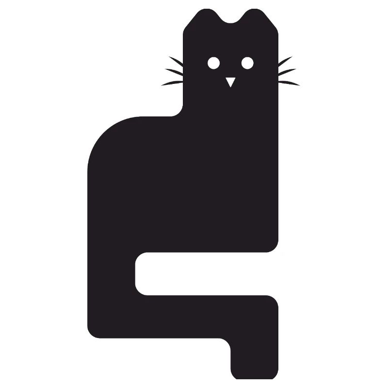 Schwarze Katze – Minimalistisch & Modern