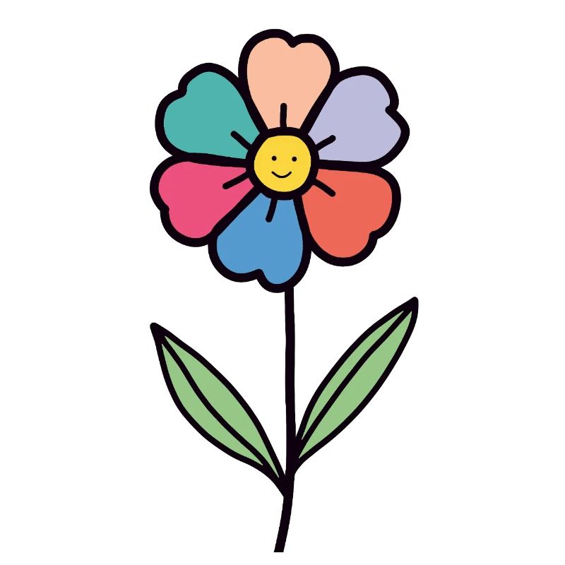 Blumen-Regenbogen-Lächeln