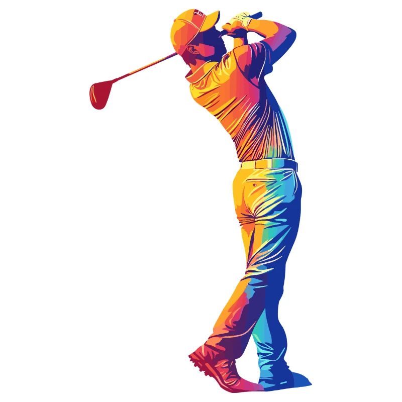 Regenbogen Golfer Swing
