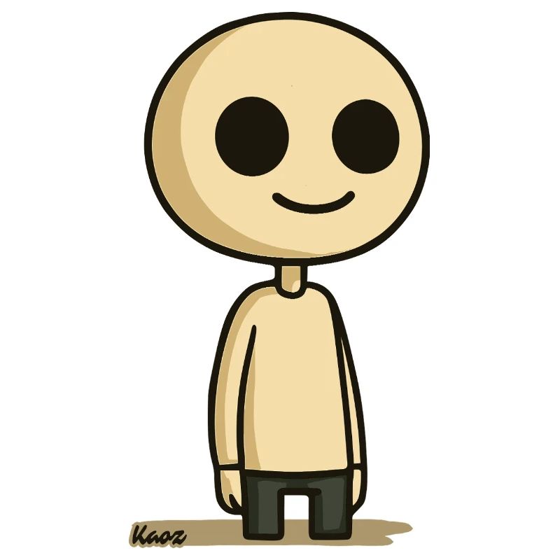 Schlichte Comic Figur mit rundem Kopf