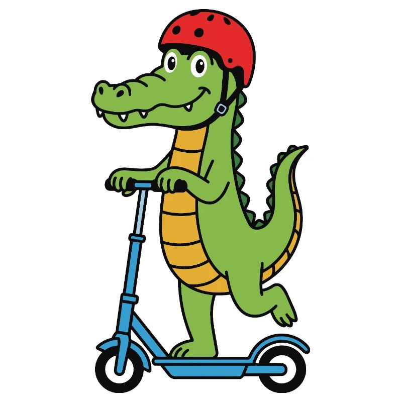 Krokodil auf einem Roller