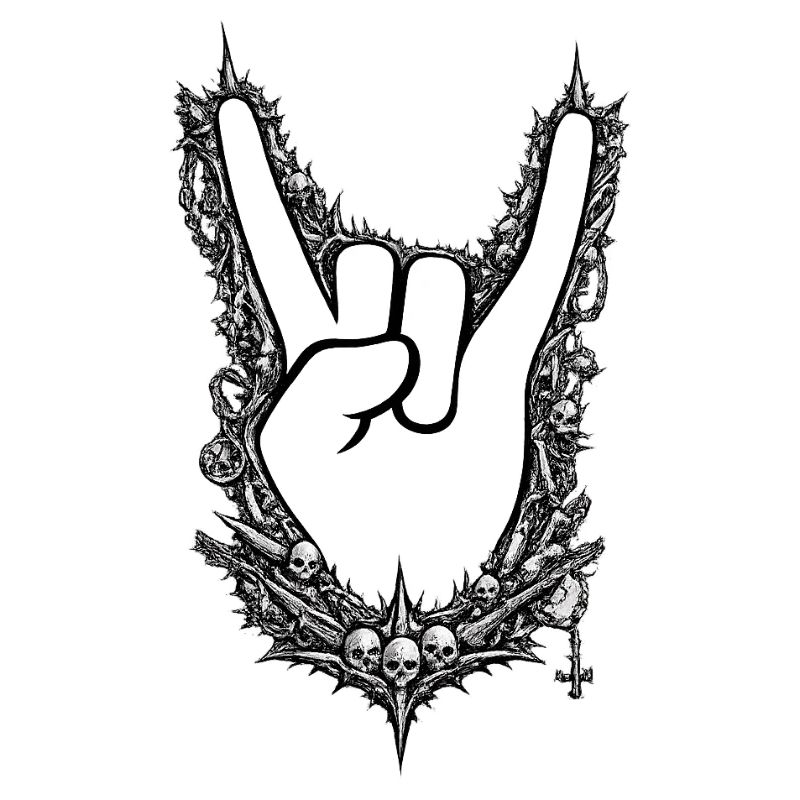 Gothic Rock Hand with Skull Frame