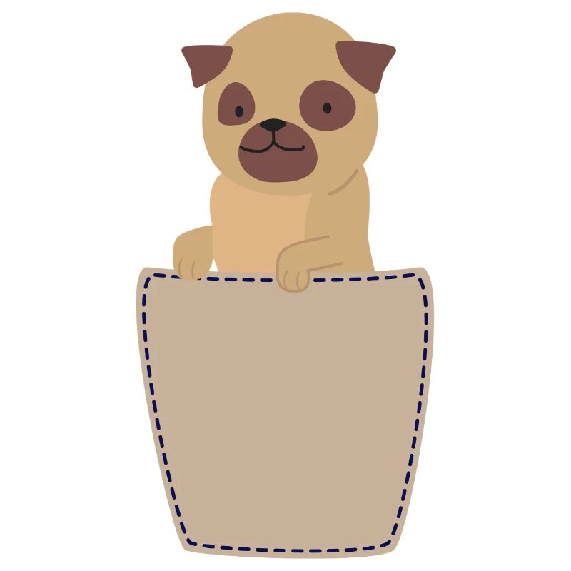 Brusttasche mit Mops