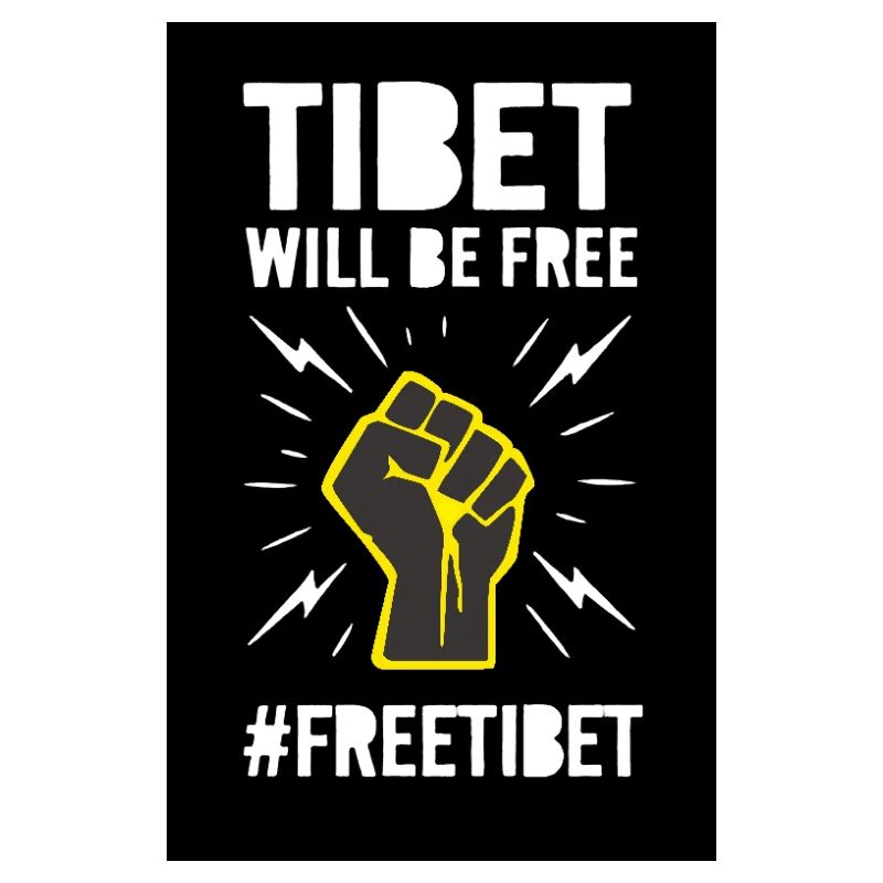 Tibet wird frei sein. Protest-Design.