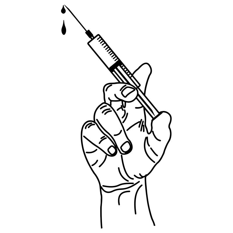 Impfspritze in der Hand