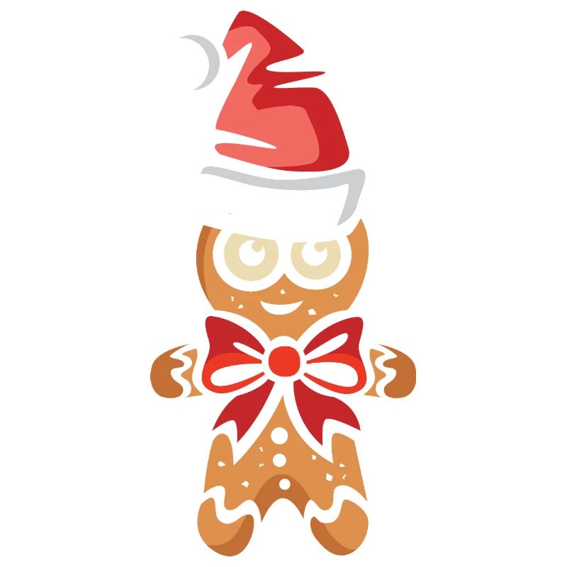 Gingerbread man with Christmas hat