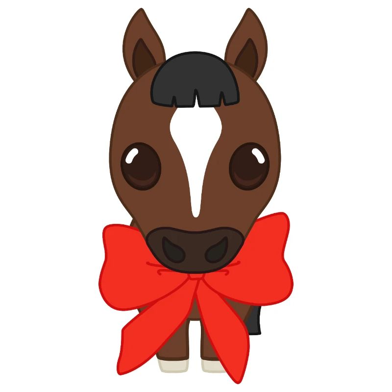 Bangs with red ribbon