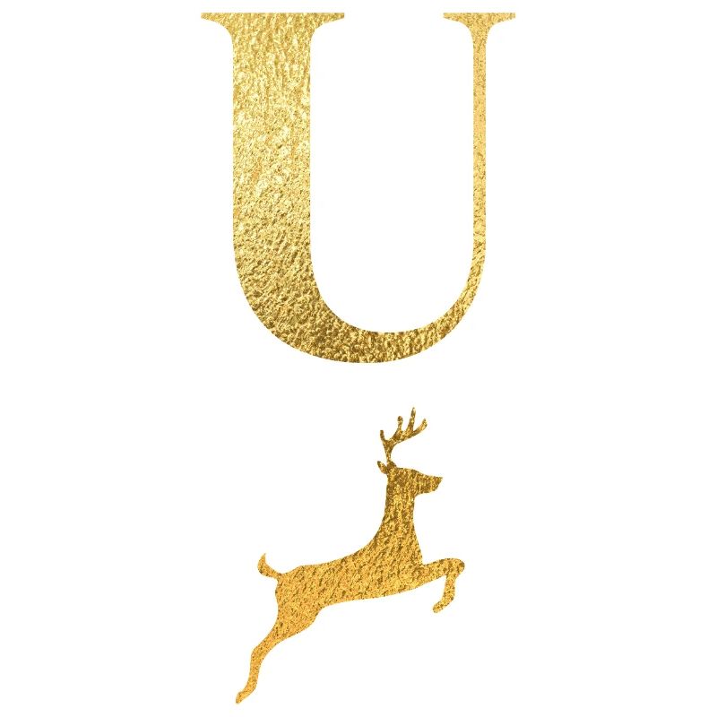 Buchstabe u goldener Hirsch - Geschenkidee