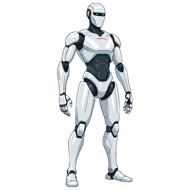 White SciFi Combat Robot