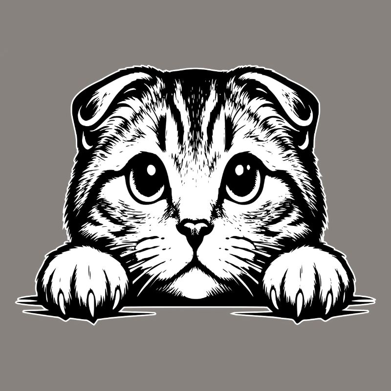 Scottish Fold-eared Cat with Paws