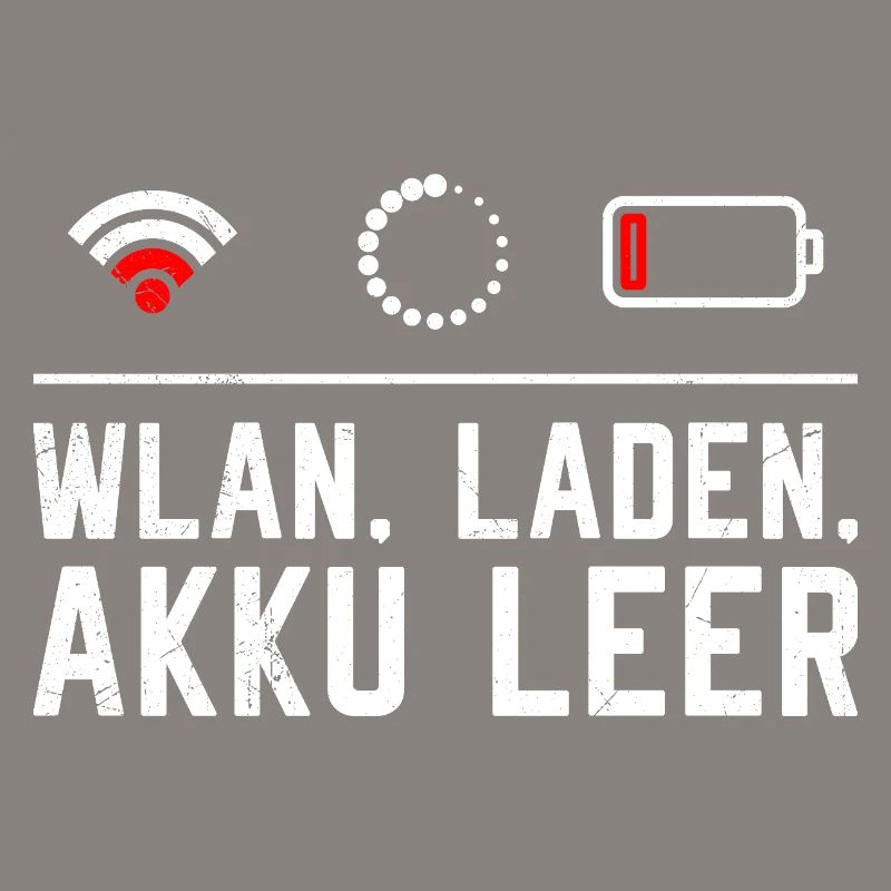 Coder WLAN. LADEN. AKKU LEER LUSTIG